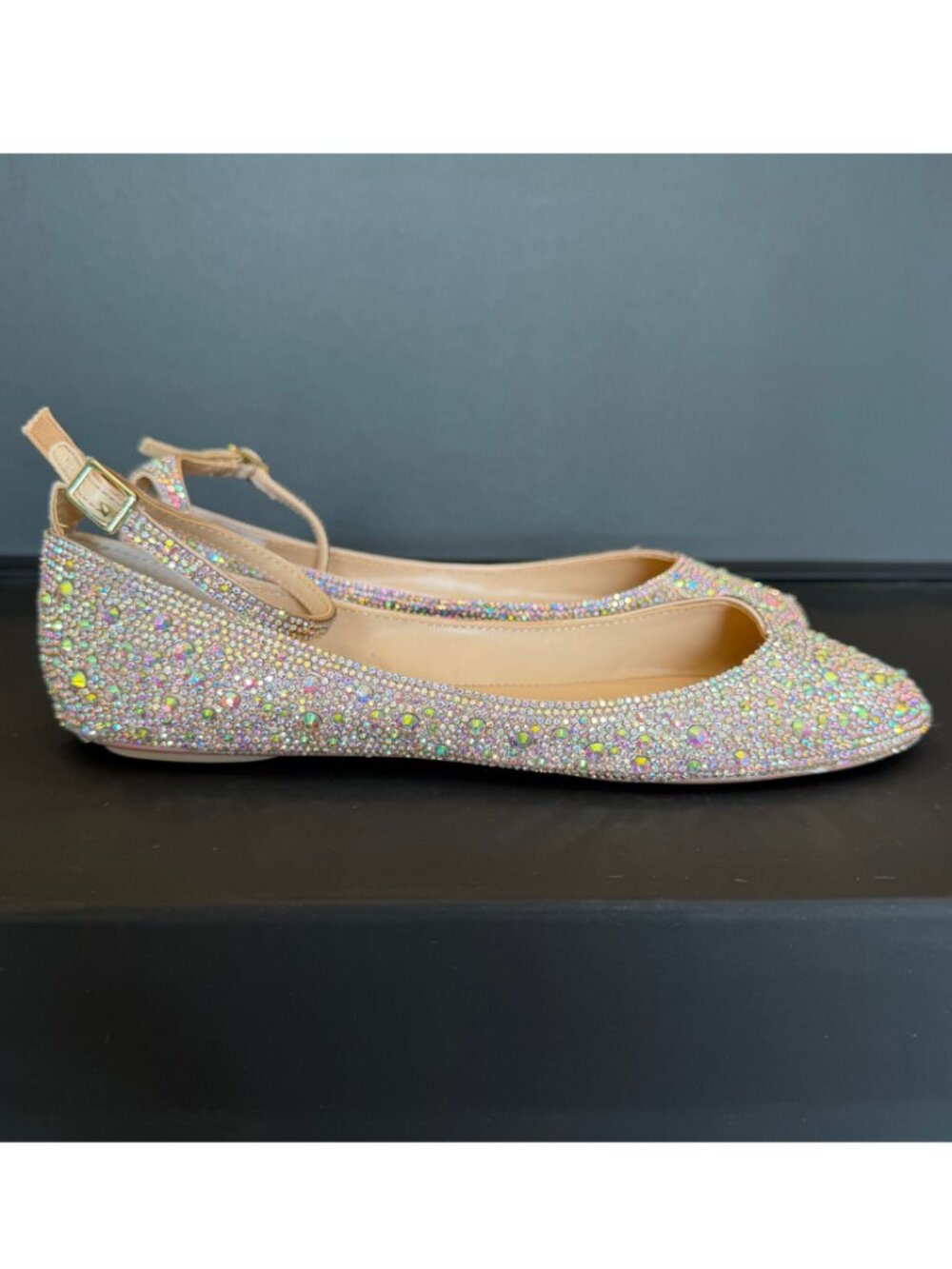 Blue by Betsey Johnson Women's SB Joy Ace Ballet Flat AB Crystals